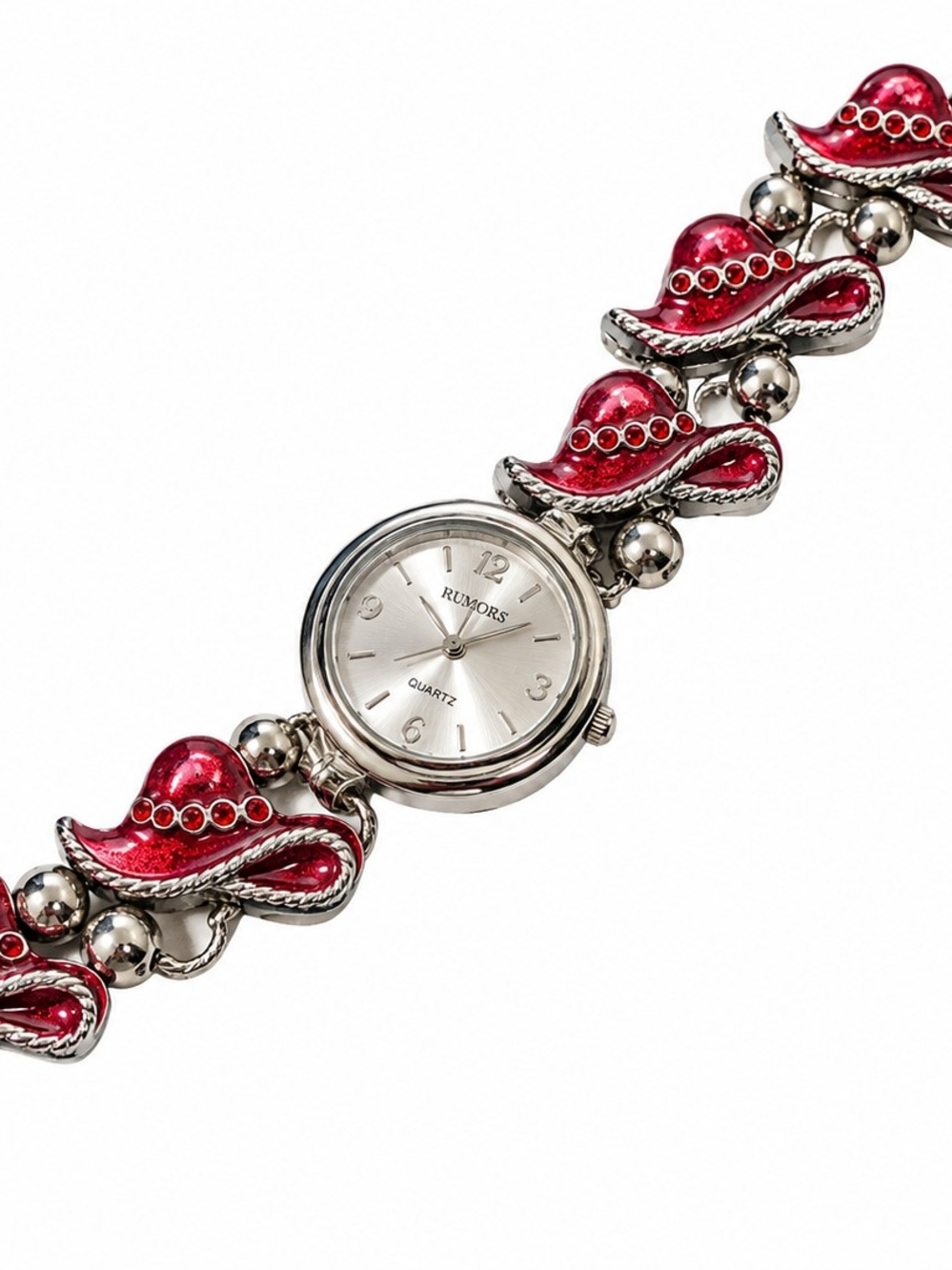 Rumors Red Hat Society Ladies Charm Watch • Red Hat Bracelet Quartz Watch